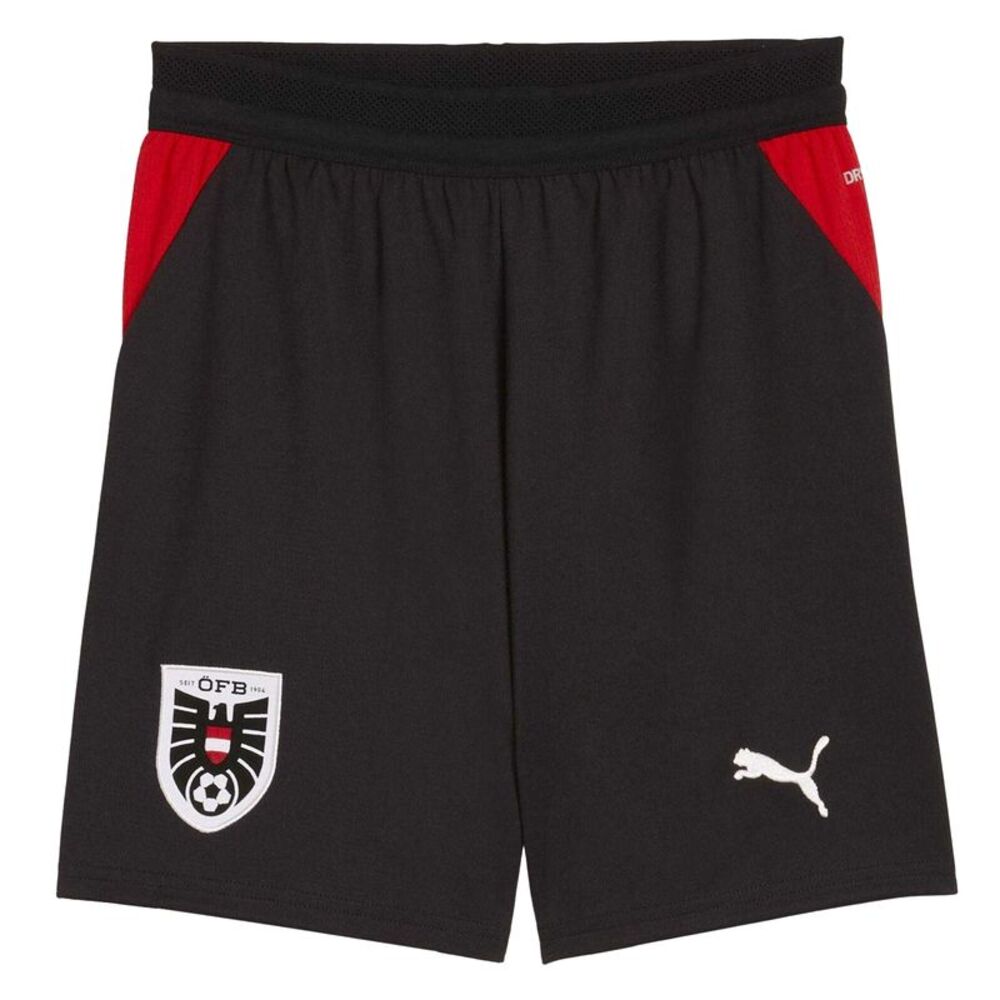 Puma Childrens/Kids World Cup 2026 Austria FC Football Shorts / Black/Red